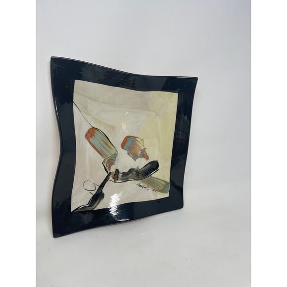 2010 Christy Beckwith Studio Art Pottery Petaluma 9.5" Square Tray -Double Sided - Picture 2 of 9